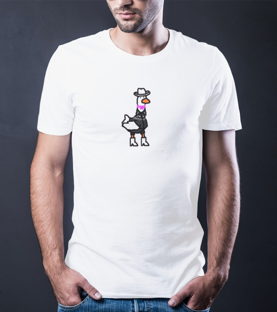 Reallygoodpaints Ryan Goose Cowboy Outfit White Hat Pink Bandana T-Shirt