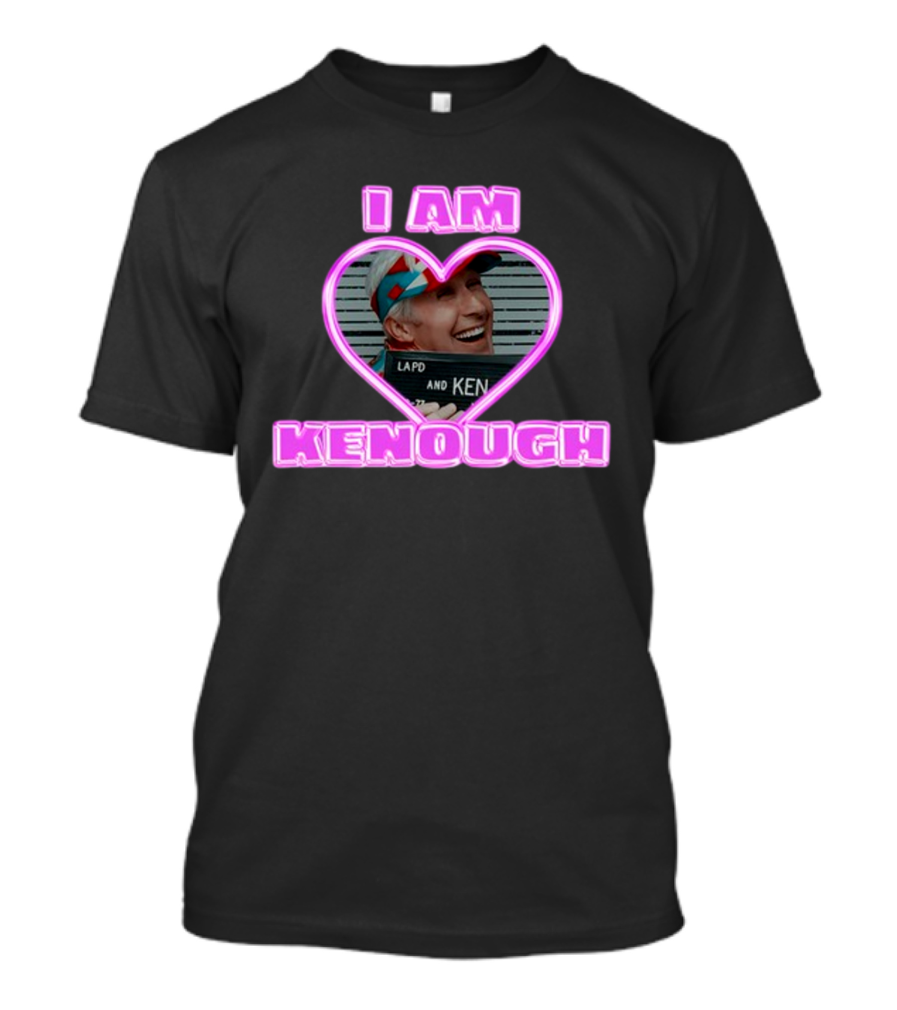 Sadstreet Ryan Gosling I Am Kenough LAPD Ken Mugshot Heart T-Shirt