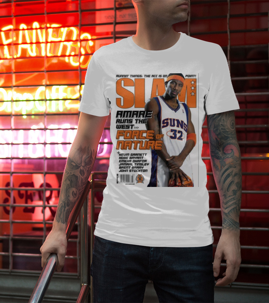 SLAM Amare Runs The West Force Of Nature Suns Basketball Star T-Shirt