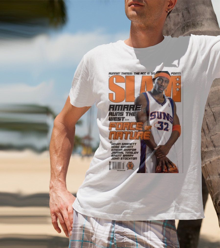 SLAM Amare Runs The West Force Of Nature Suns Basketball Star T-Shirt