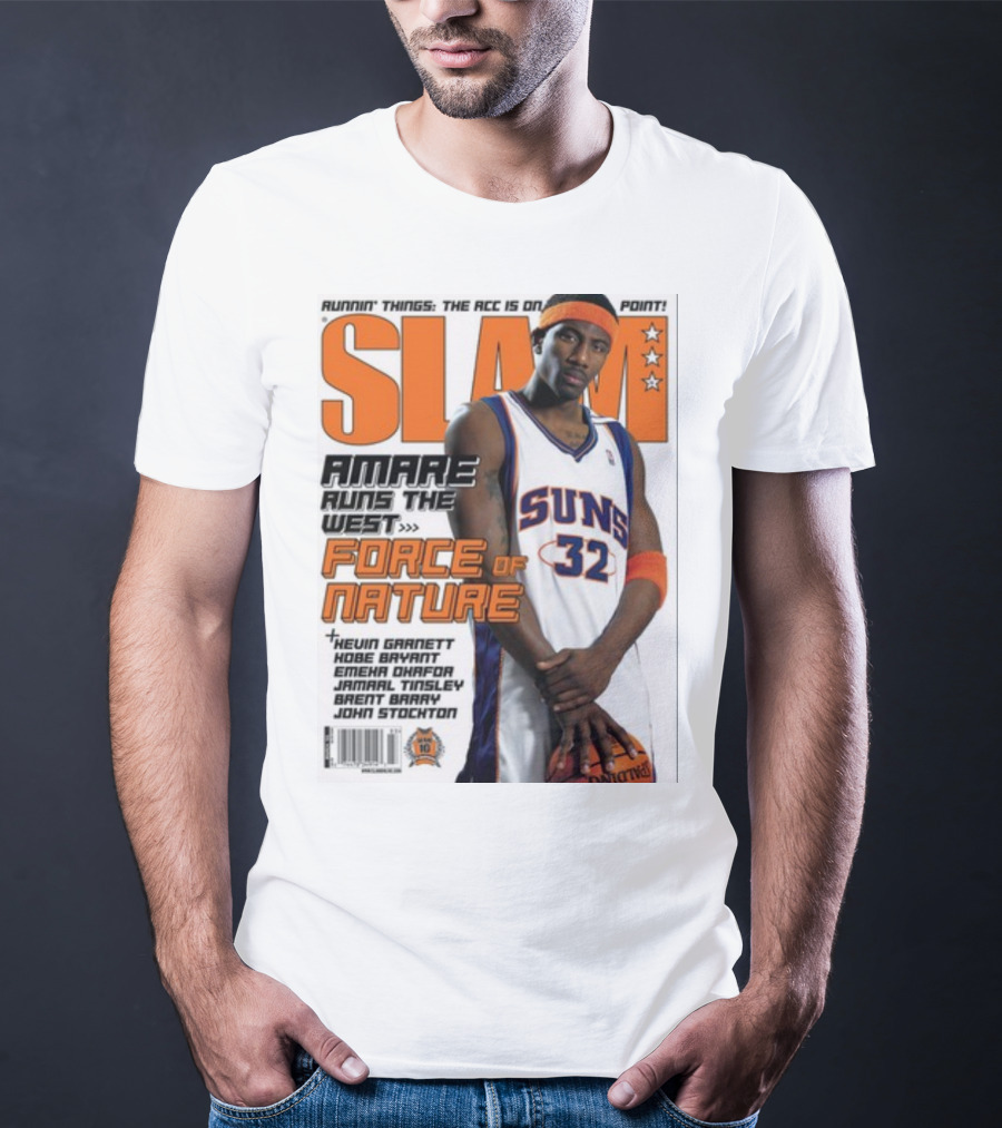 SLAM Amare Runs The West Force Of Nature Suns Basketball Star T-Shirt