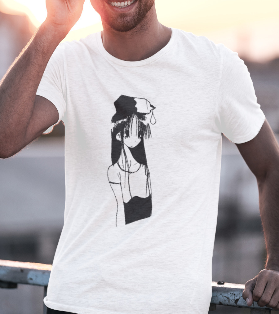 Milk Head Girl Anime Manga Style Oversized T-Shirt