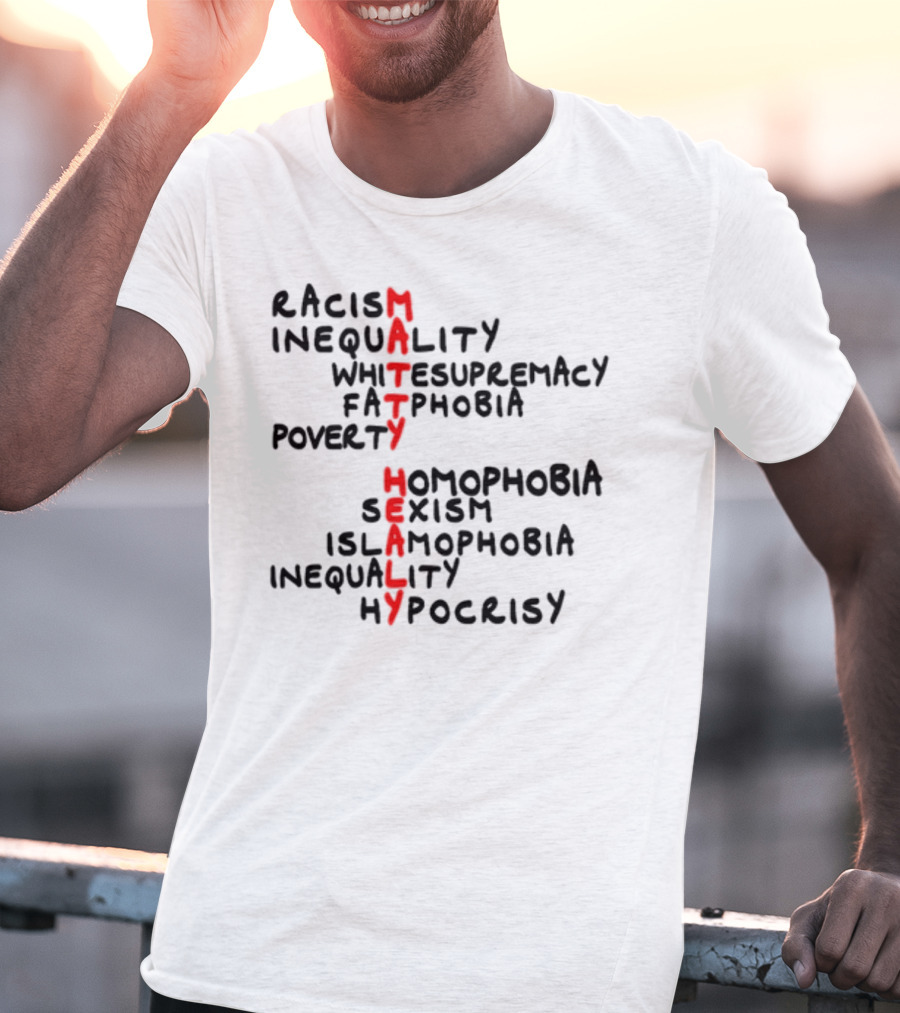 Goofy Goober Matty Healy Racism Inequality White Supremacy Fatphobia Poverty Homophobia Sexism Islamophobia Inequality Hypocrisy T-Shirt