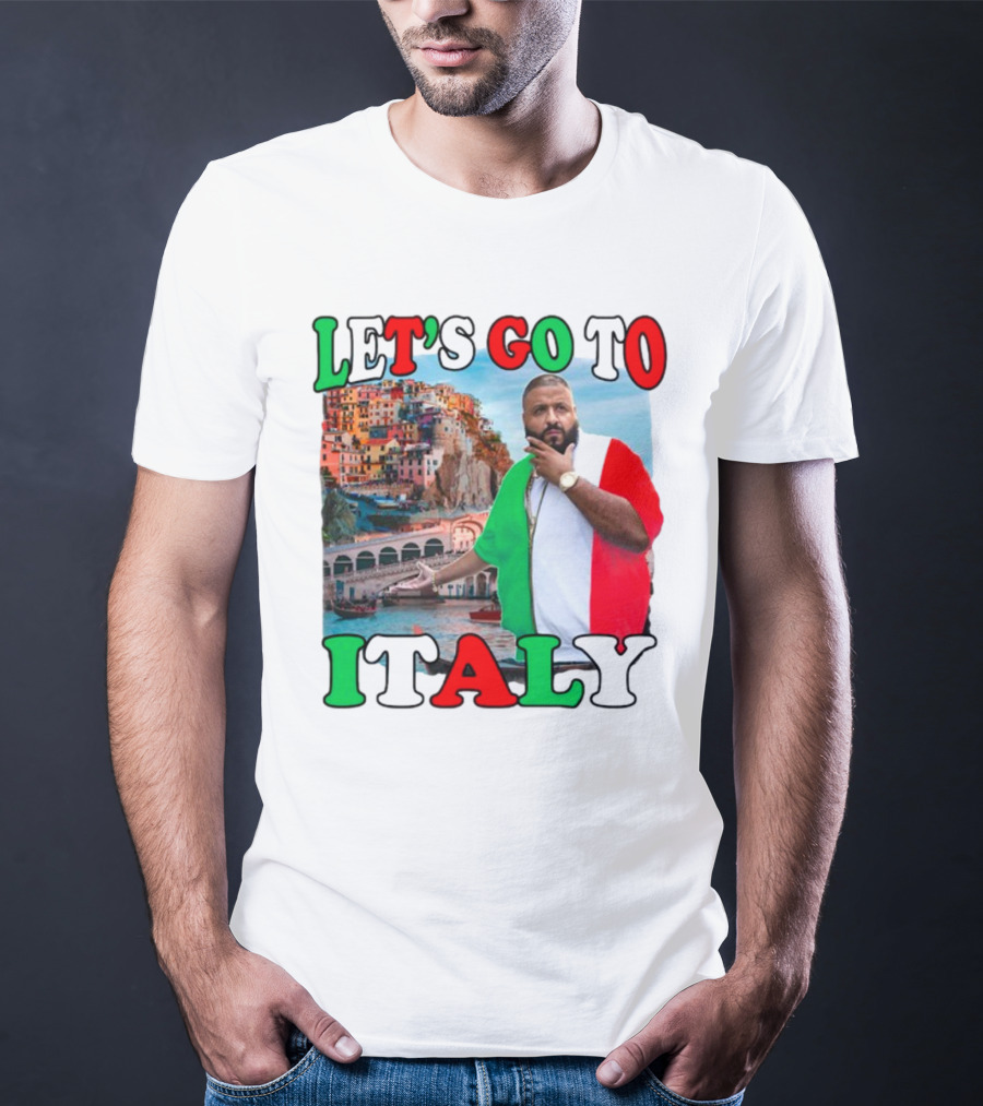 Funnyahhtees Let’s Go To Italy Dj Khaled Colorful Coastal Adventure T-Shirt