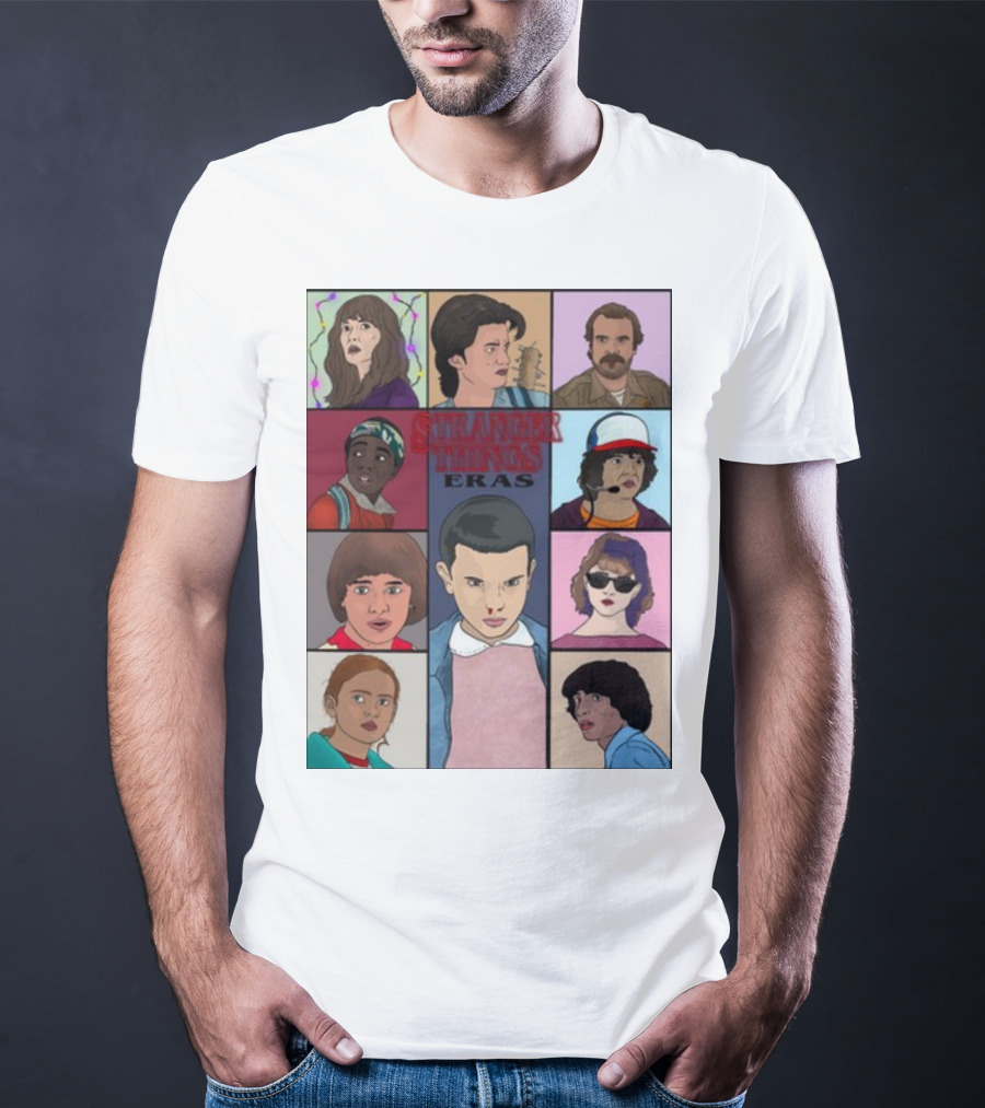 Stranger Things Eras Character Collage T-Shirt
