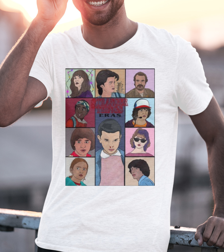Stranger Things Eras Character Collage T-Shirt