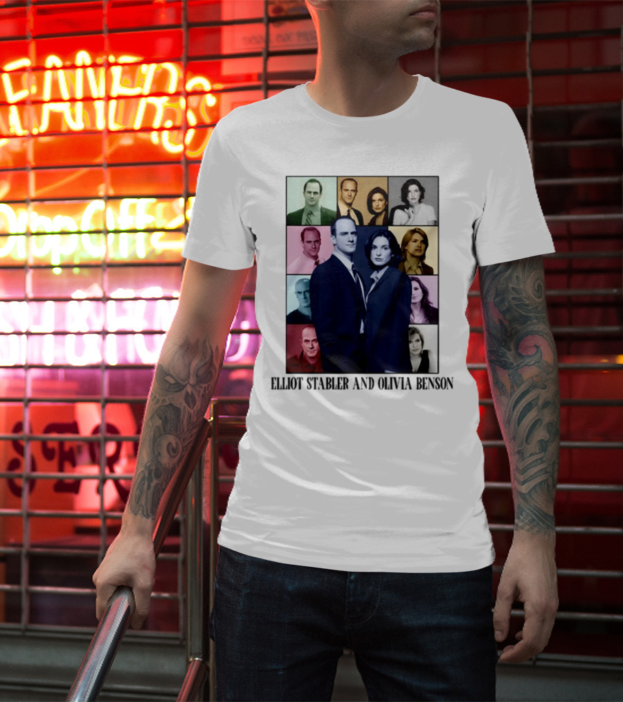 Elliot Stabler And Olivia Benson Collage Eras T-Shirt