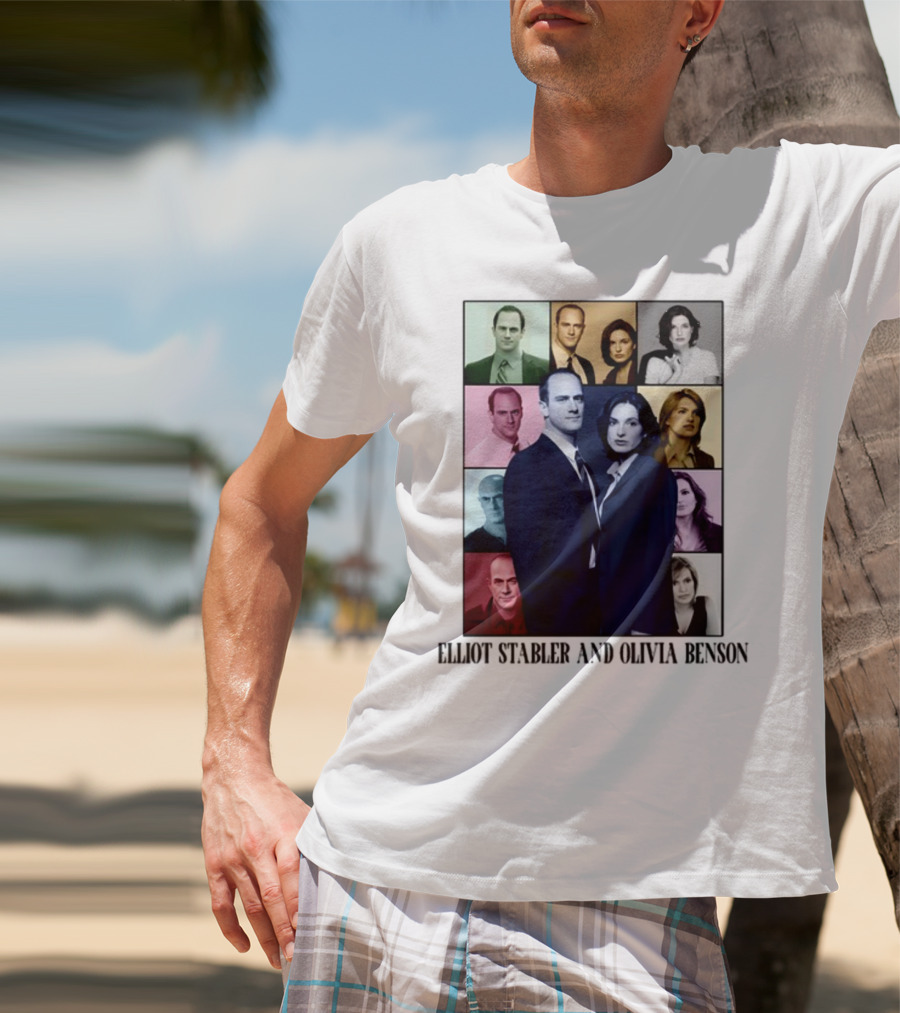 Elliot Stabler And Olivia Benson Collage Eras T-Shirt