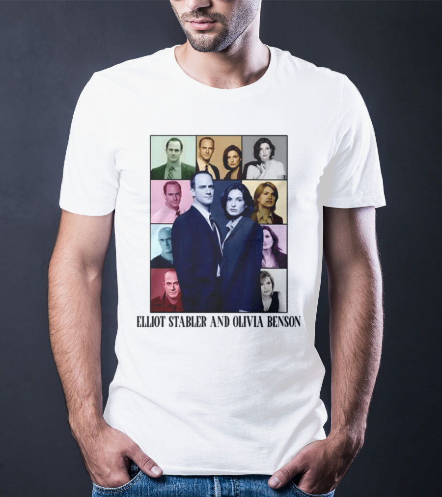 Elliot Stabler And Olivia Benson Collage Eras T-Shirt