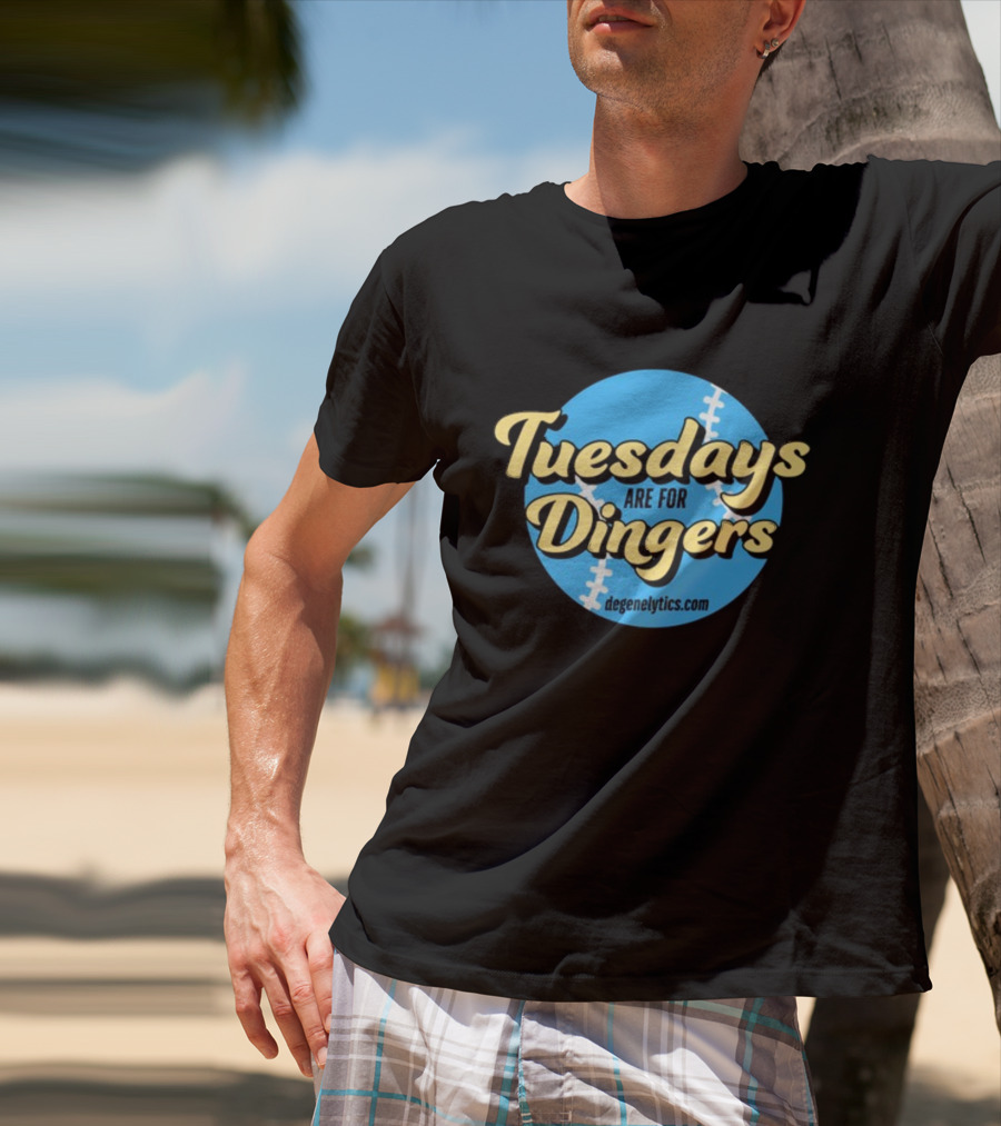 Tuesdays Are For Dingers Degeneltyics.com Football Stitch T-Shirt