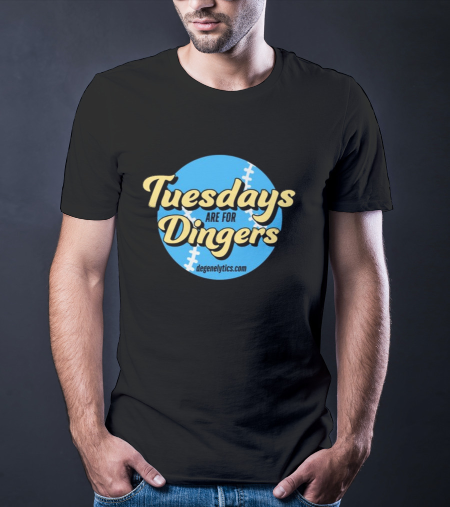 Tuesdays Are For Dingers Degeneltyics.com Football Stitch T-Shirt