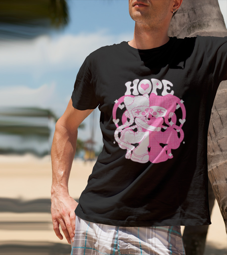 Lizigrace Hope Pink Hearts Embrace T-Shirt