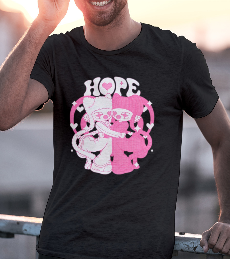 Lizigrace Hope Pink Hearts Embrace T-Shirt
