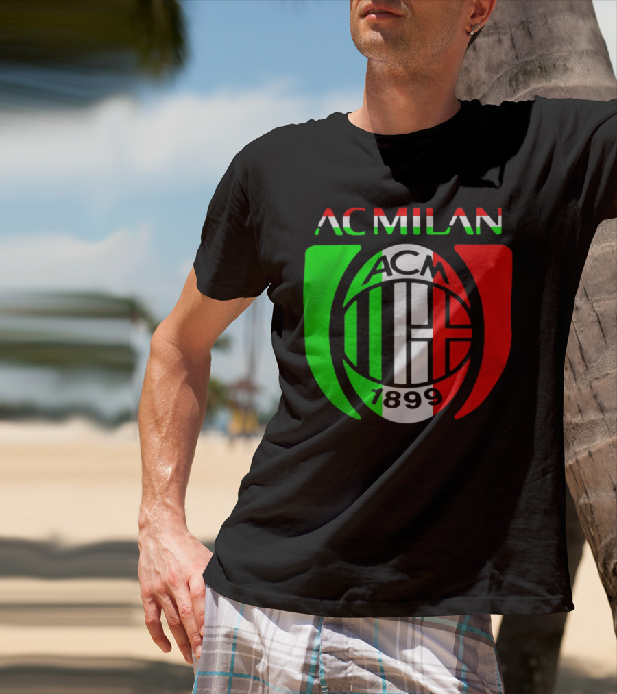 AC Milan ACM 1899 Logo Italy Flag T-Shirt