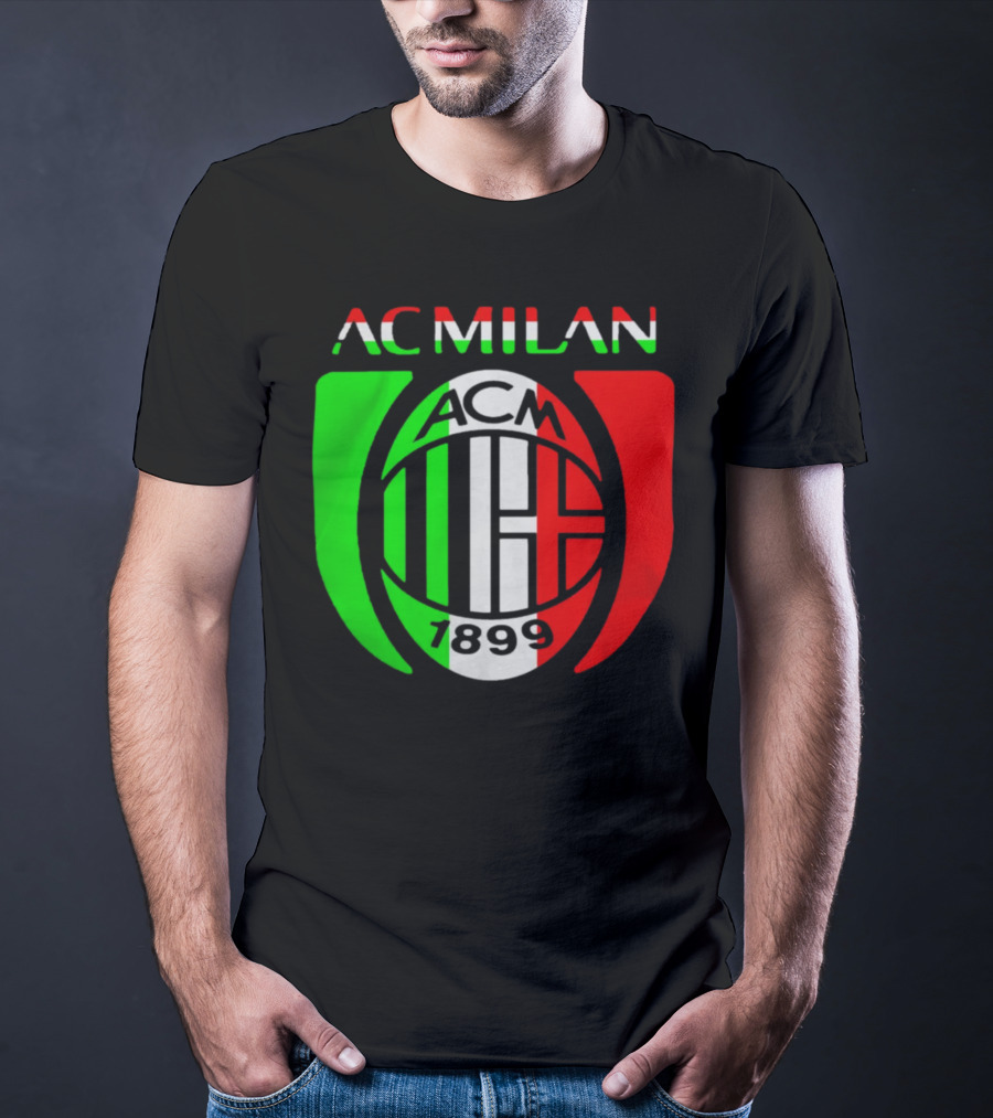 AC Milan ACM 1899 Logo Italy Flag T-Shirt
