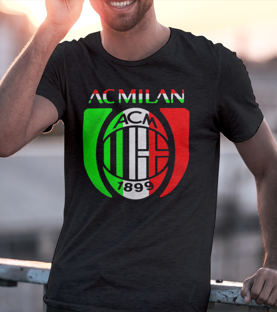AC Milan ACM 1899 Logo Italy Flag T-Shirt