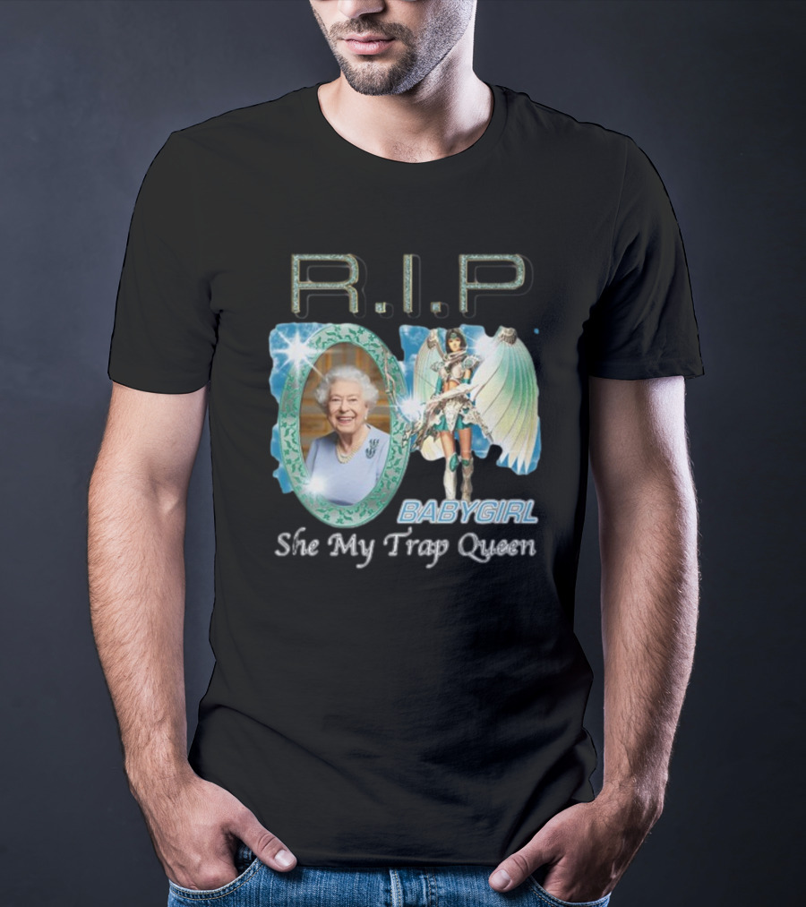R.I.P Baby Girl She My Trap Queen Angel Wings Mirror T-Shirt