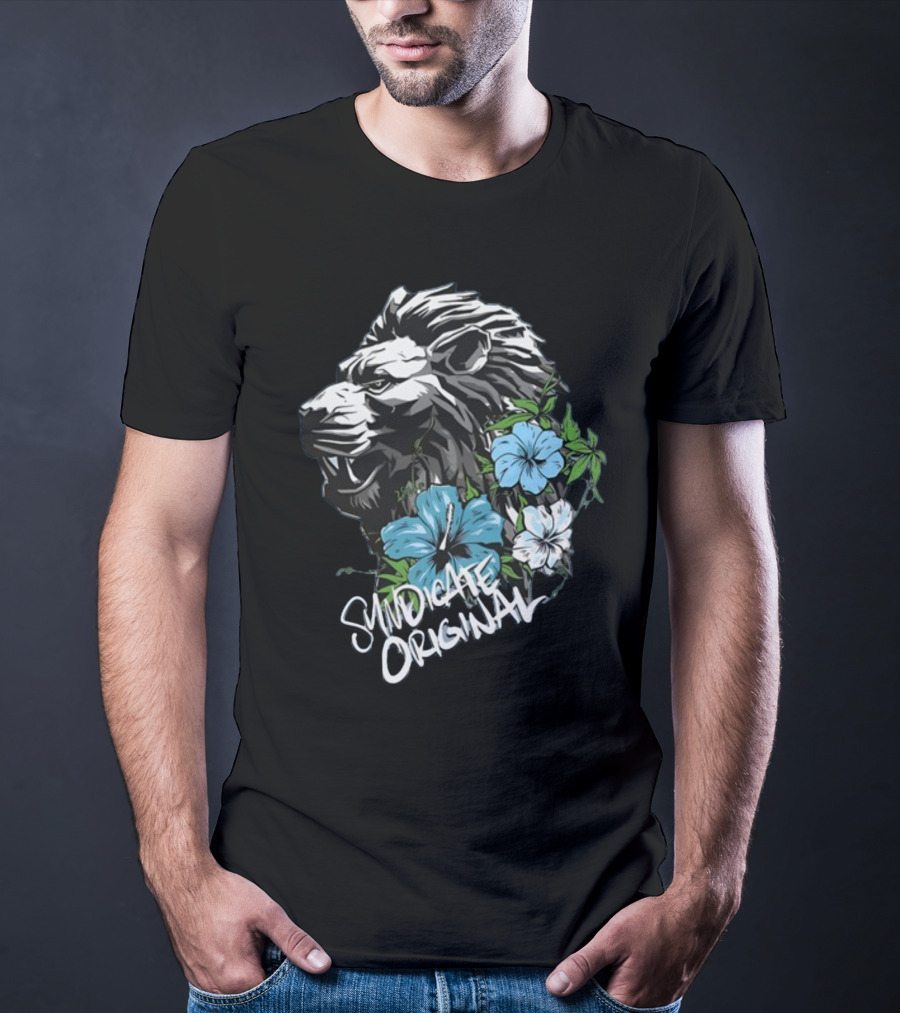 Syndicate Original Lion With Blue Flowers T-Shirt