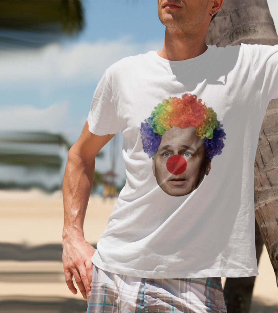 Burdenburner Brian Clownman Rainbow Wig Red Nose Face T-Shirt