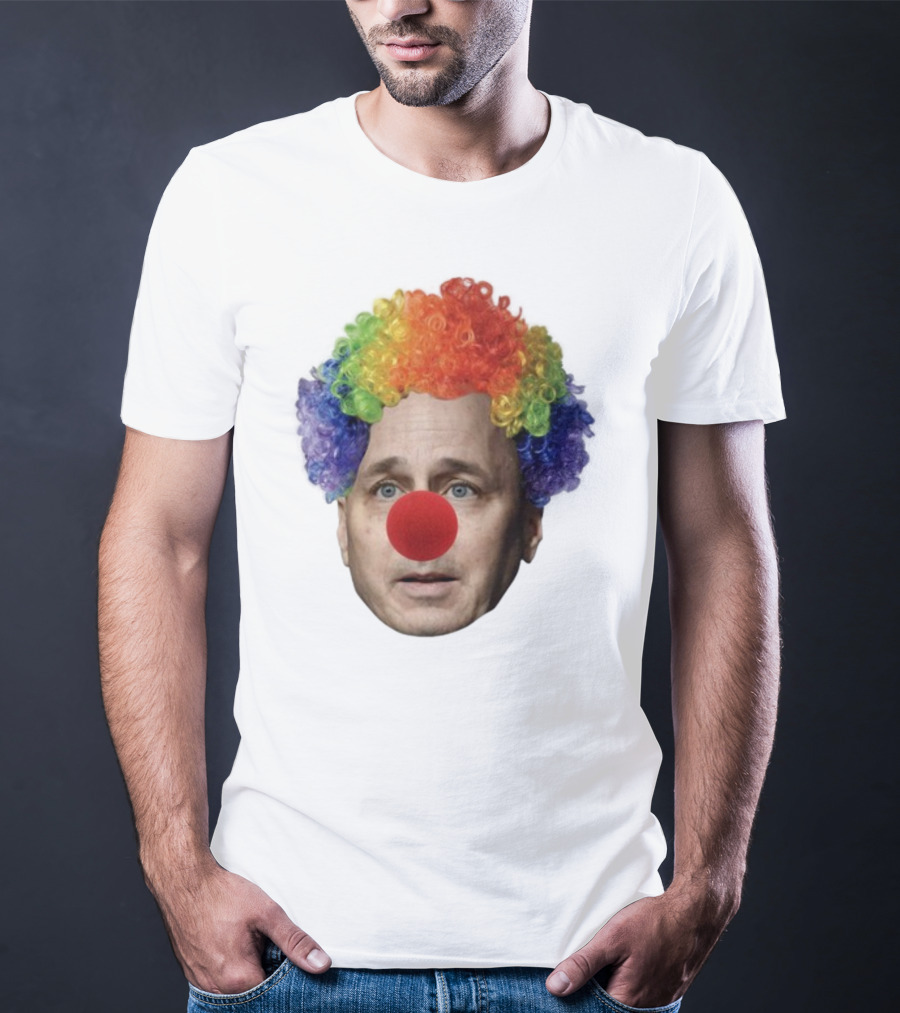 Burdenburner Brian Clownman Rainbow Wig Red Nose Face T-Shirt