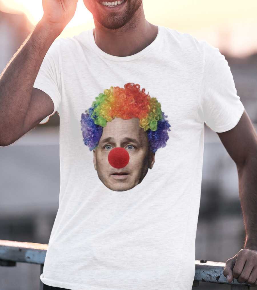 Burdenburner Brian Clownman Rainbow Wig Red Nose Face T-Shirt
