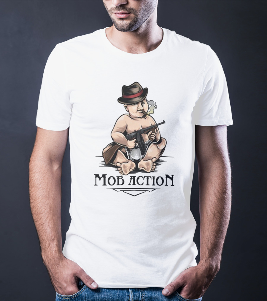 Jackass Baby Capone Mob Action Cigarette Fedora Gun T-Shirt