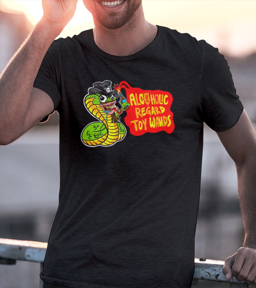 ALCOHOLIC REGARD TOY WANDS Snake Pirate Drinking T-Shirt