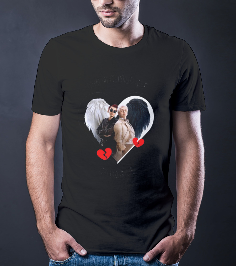 Azirasbraincell Good Omens I'm A Child Of Divorce Heart Wings Broken Heart T-Shirt