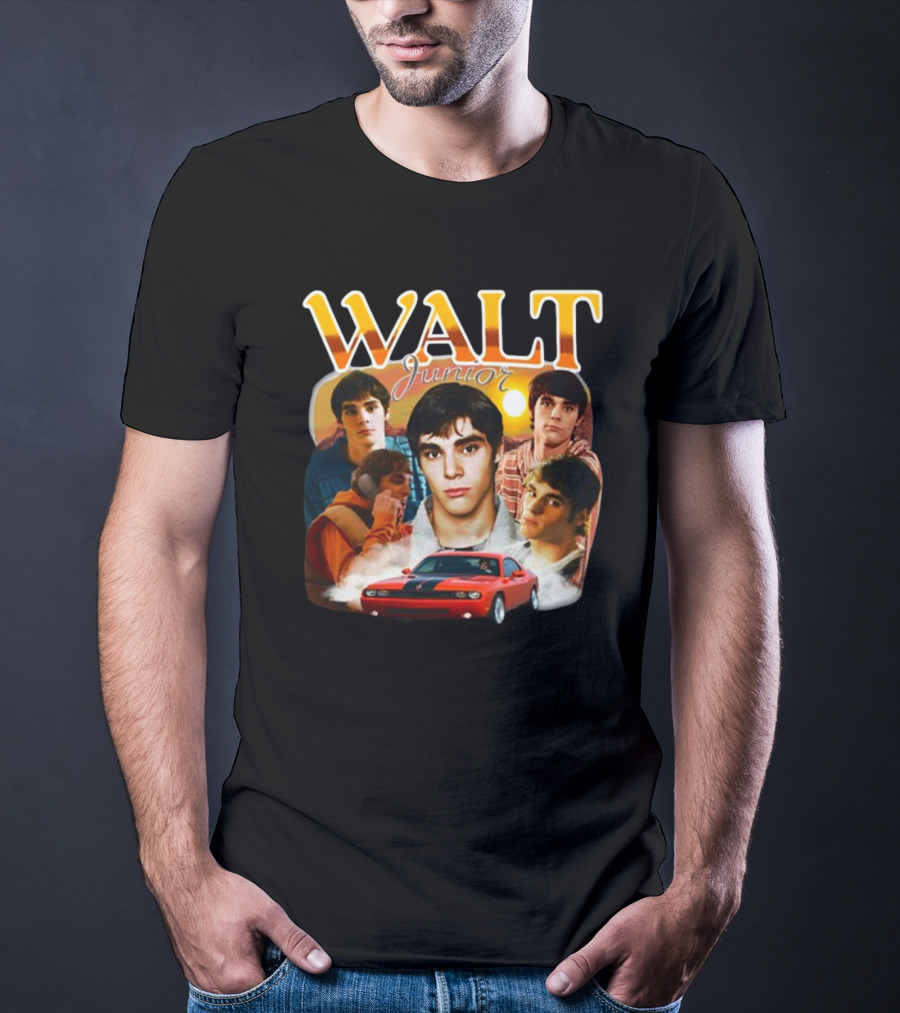 Funnyahhtees Store Walt Junior Collage With Red Car T-Shirt