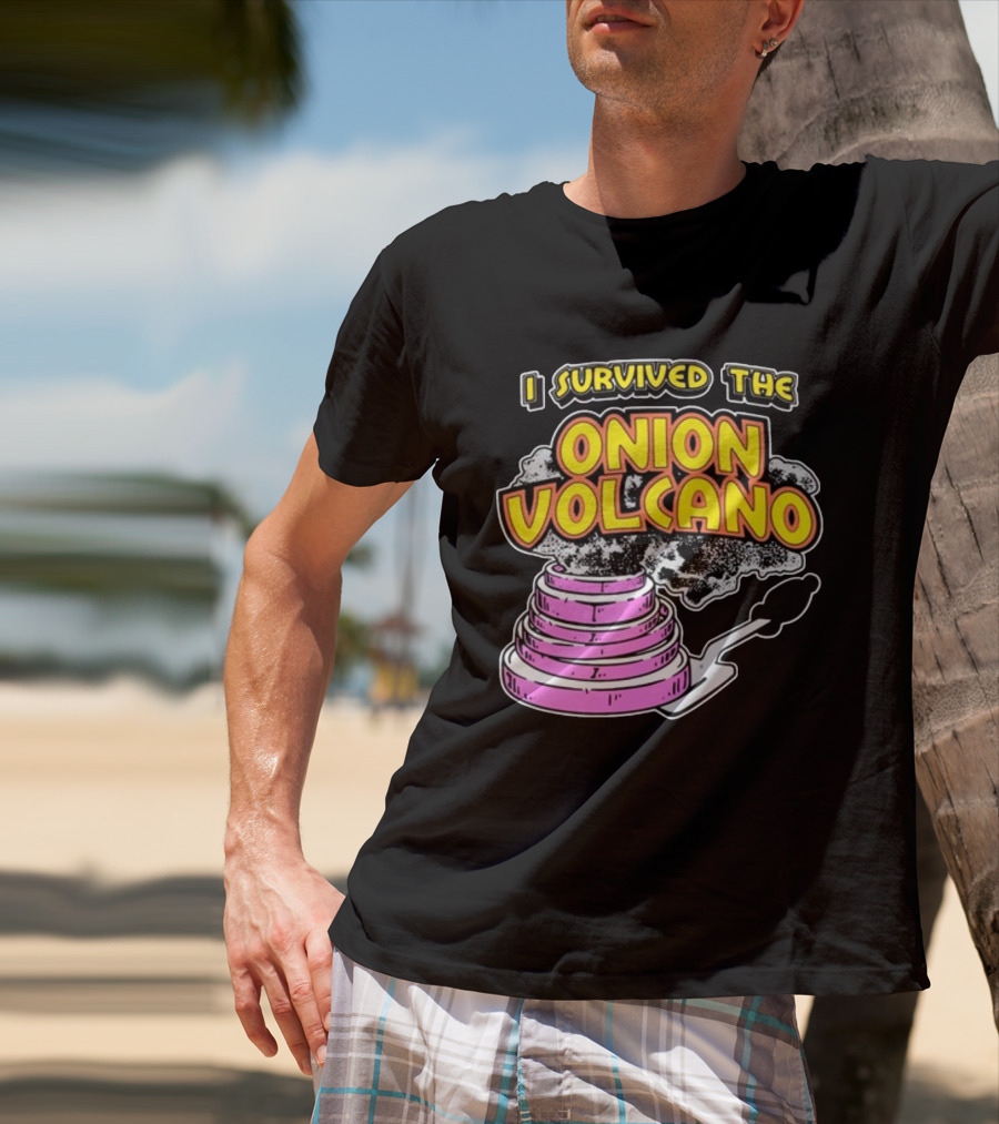 I Survived The Onion Volcano Hibachi Grill Smoke Spatula Scene T-Shirt
