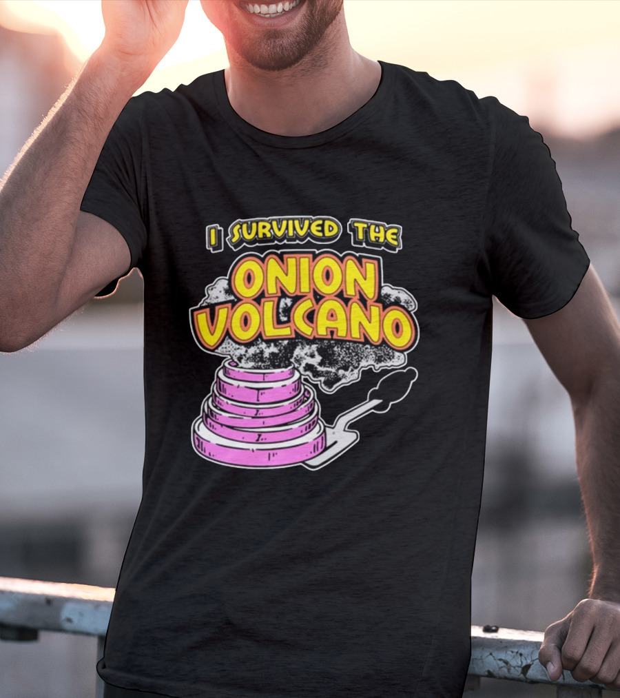 I Survived The Onion Volcano Hibachi Grill Smoke Spatula Scene T-Shirt