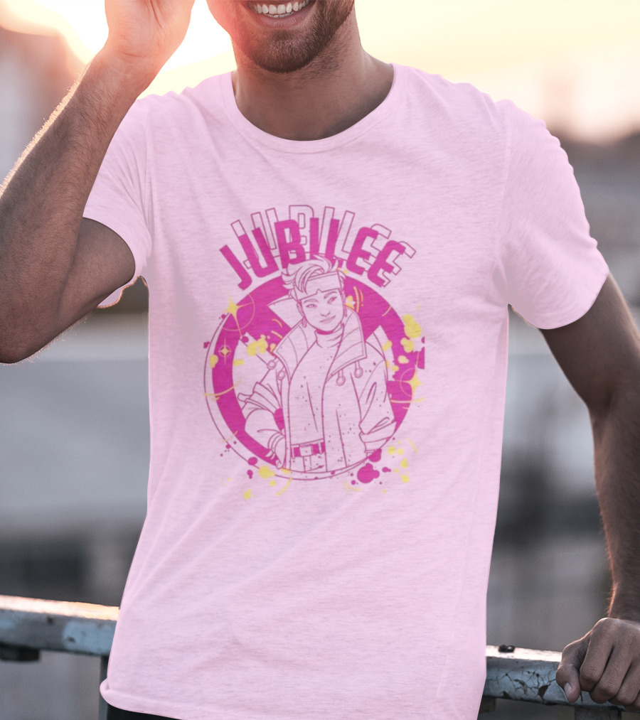 Jubilee X-Men Neon Pink T-Shirt