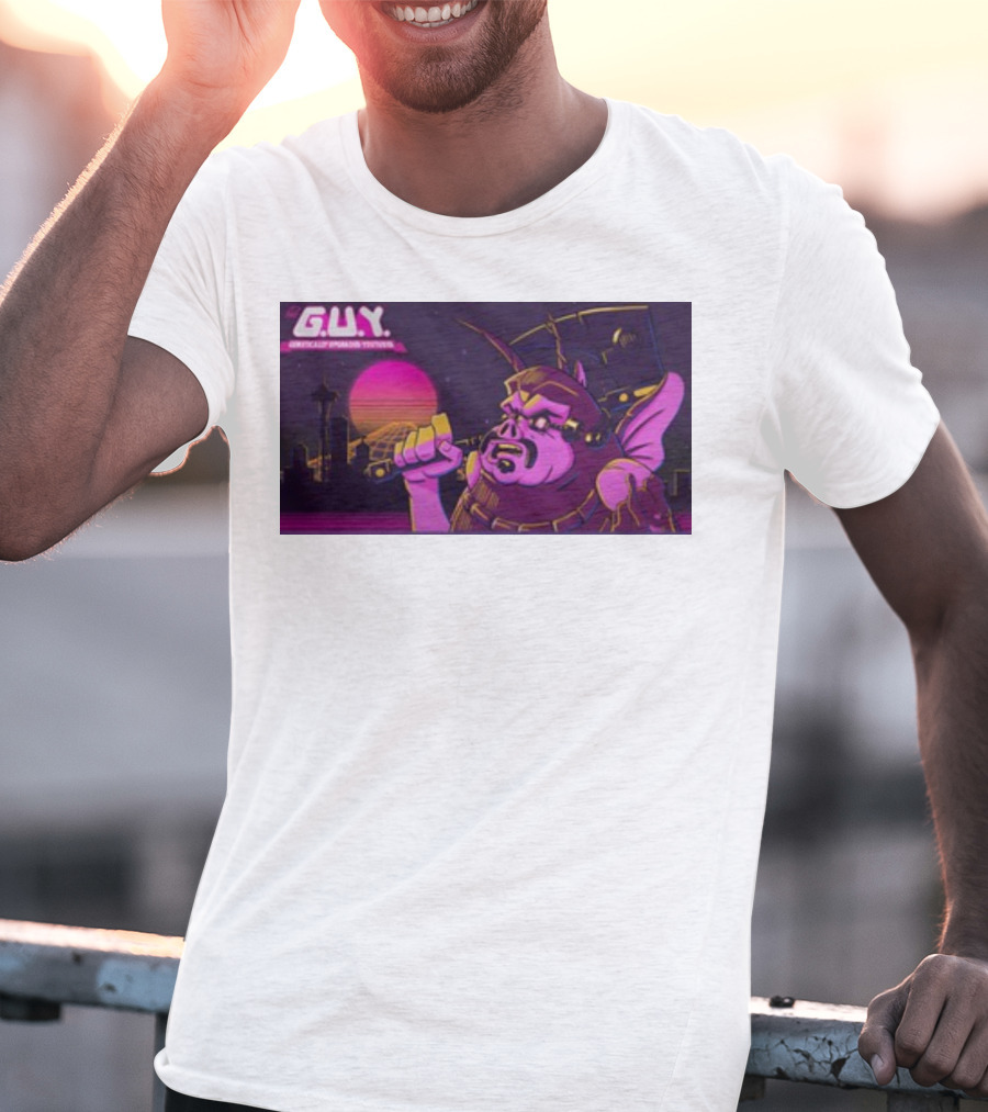 Gundamishere G.U.Y. Generically Upgraded New Retro Sci-Fi Neon T-Shirt