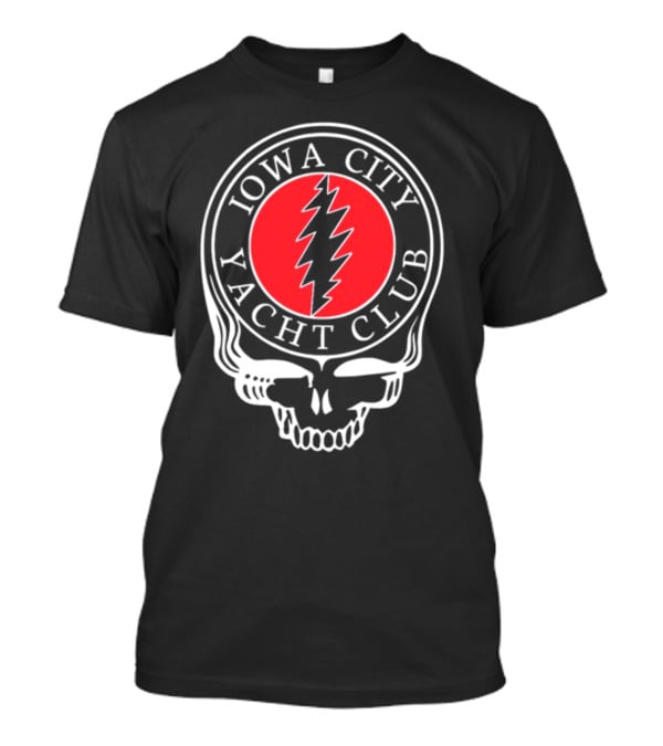 Iowa City Yacht Club Skull Steal Your Face Lightning Bolt T-Shirt