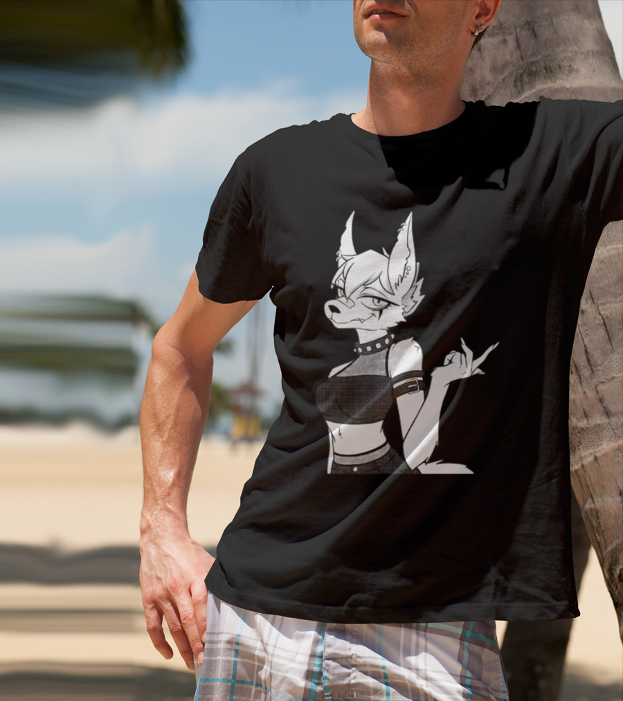 Punk Girl Jackal Attitude Aesthetic T-Shirt