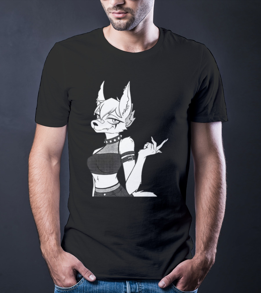 Punk Girl Jackal Attitude Aesthetic T-Shirt