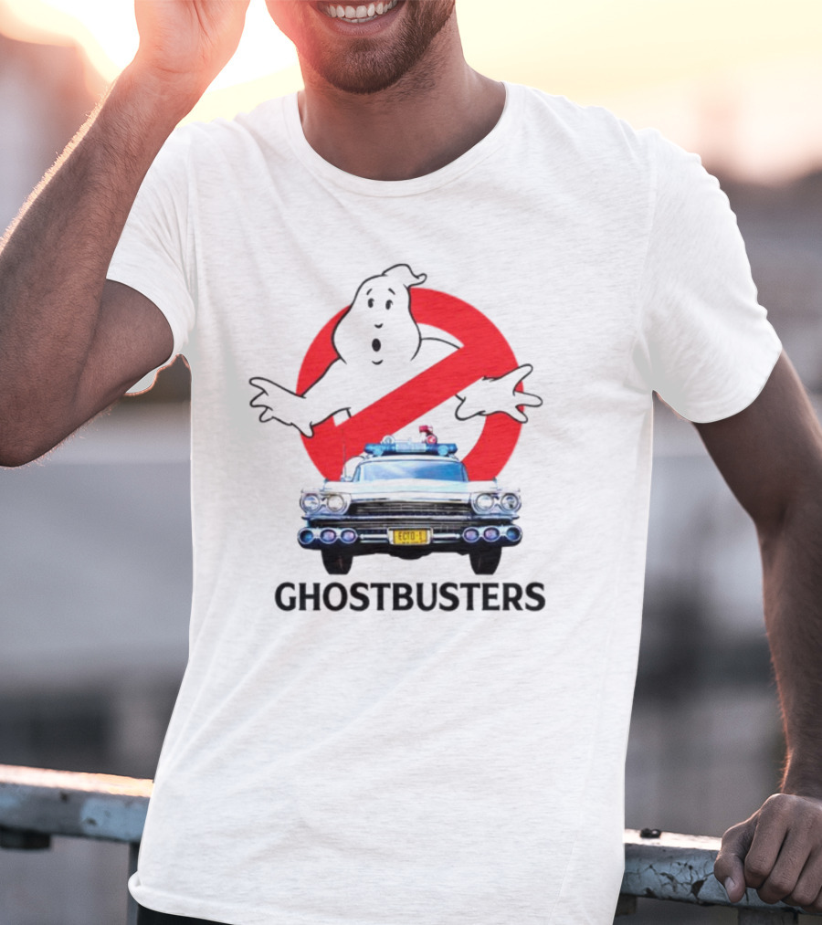Ghostbusters No Ghost Logo Ecto-1 Car T-Shirt