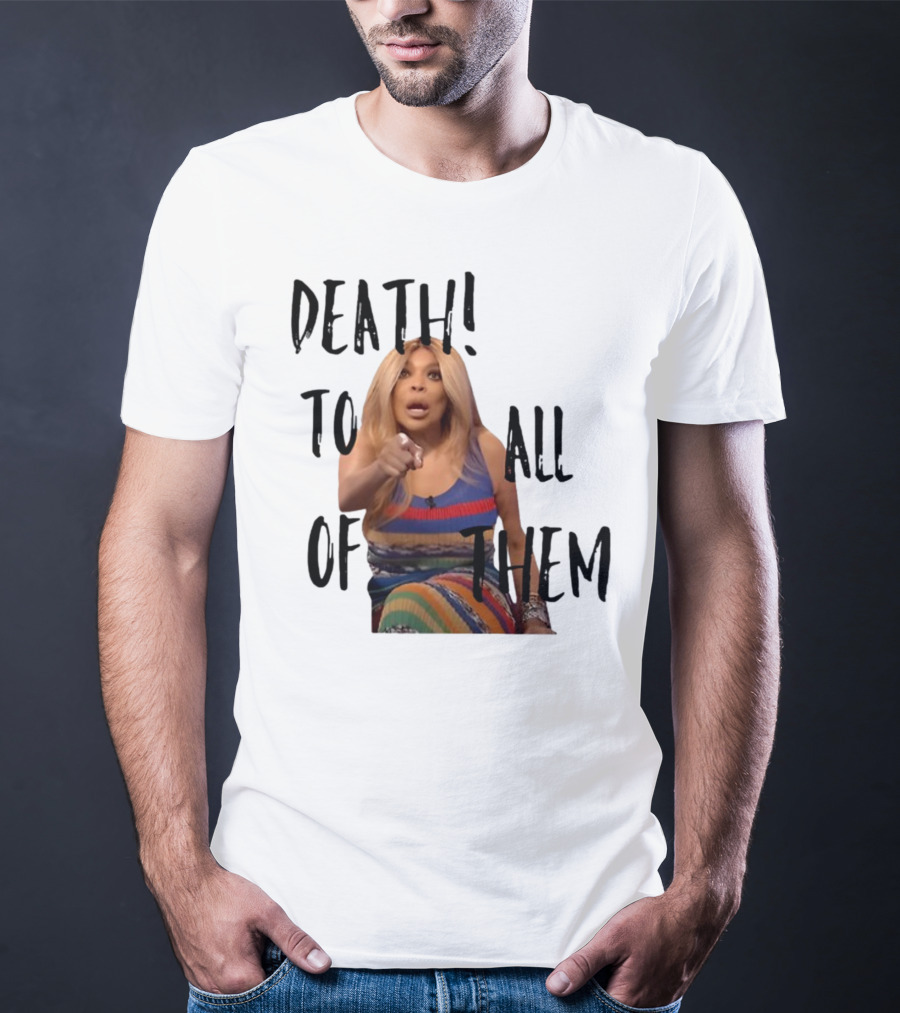 DEATH TO ALL OF THEM Pointing Woman In Colorful Dress T-Shirt