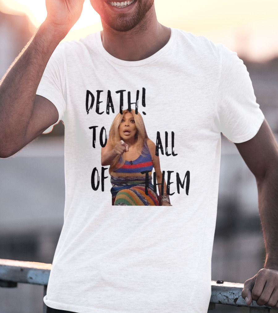 DEATH TO ALL OF THEM Pointing Woman In Colorful Dress T-Shirt