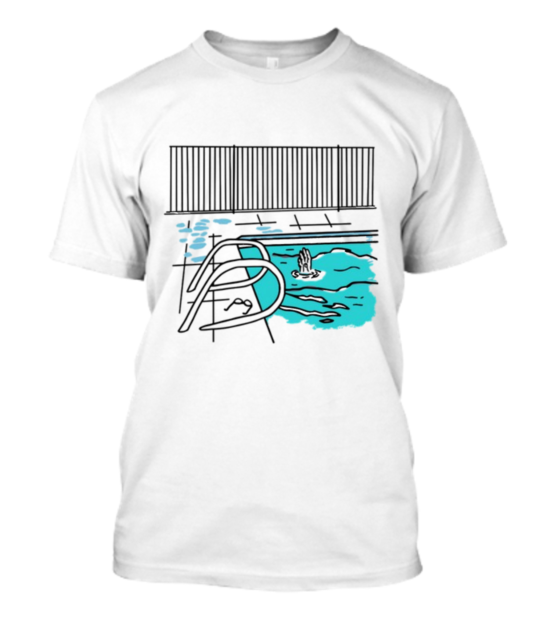 Drewmonson I'm Dead Pool Blue Water Hand Fence T-Shirt