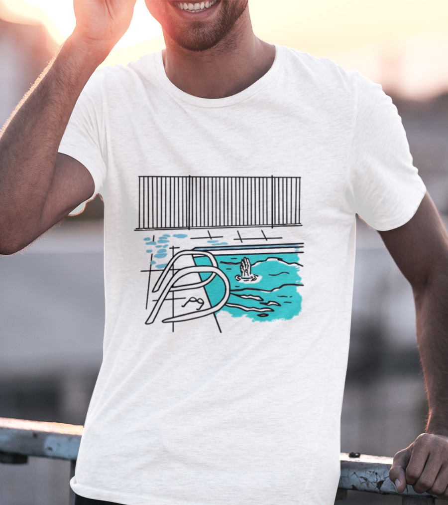 Drewmonson I'm Dead Pool Blue Water Hand Fence T-Shirt