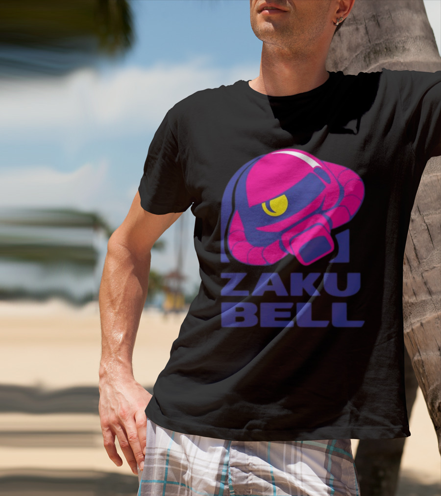 Zaku Bell Mecha Fusion Pink And Blue Helmet T-Shirt