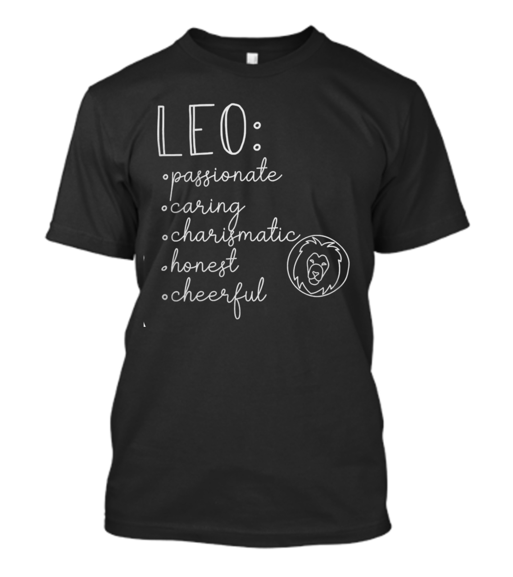 Leo Traits Passionate Caring Charismatic Honest Cheerful Zodiac Birthday V-Neck T-Shirt
