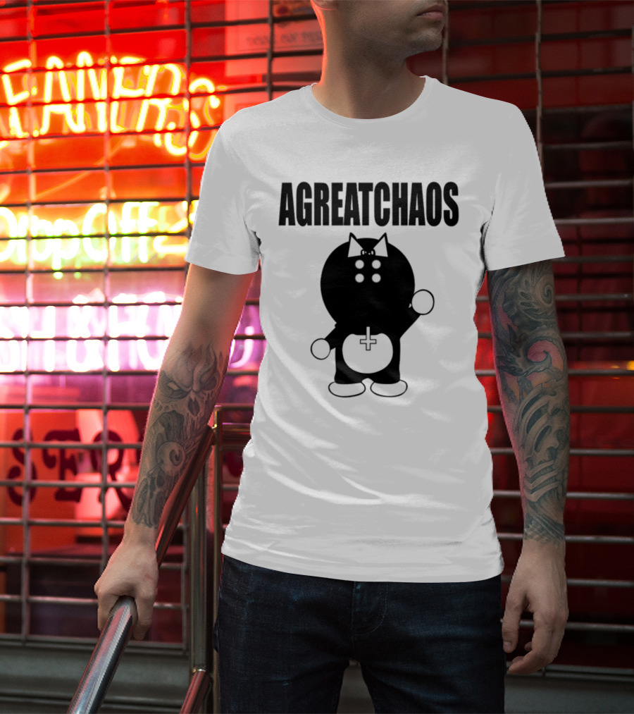 AGREATCHAOS Dark Figure With Bow And Cross T-Shirt