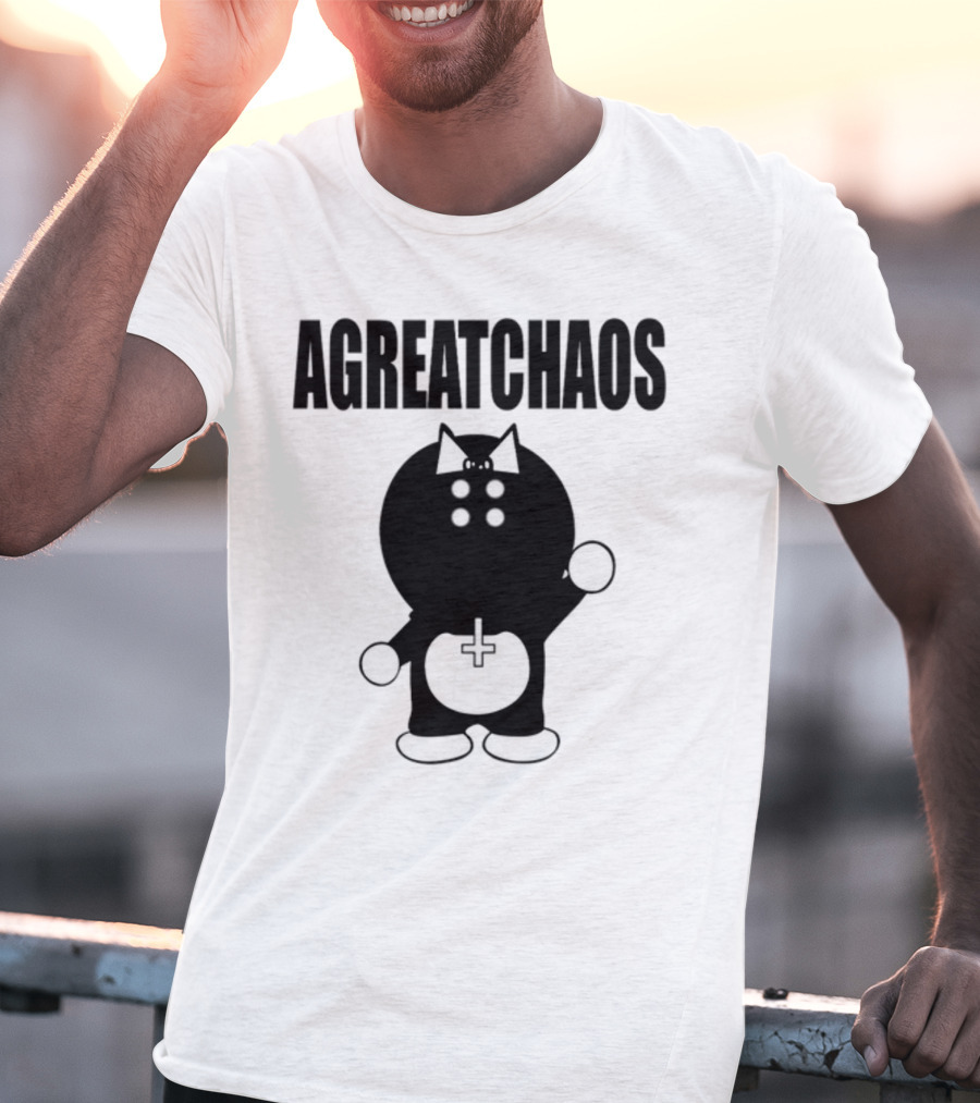 AGREATCHAOS Dark Figure With Bow And Cross T-Shirt