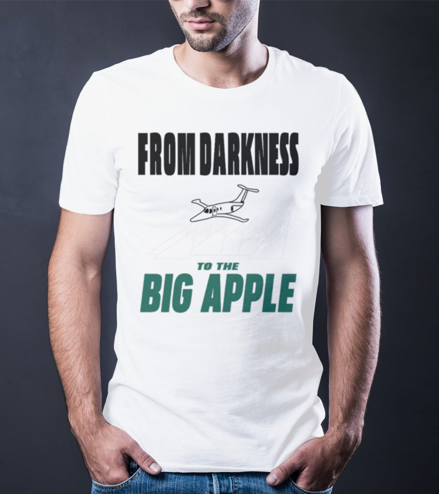 From Darkness To The Big Apple With Mountain And Plane T-Shirt
