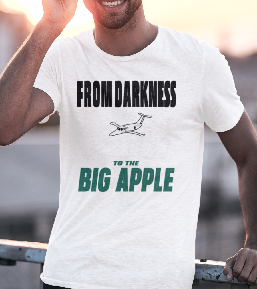 From Darkness To The Big Apple With Mountain And Plane T-Shirt