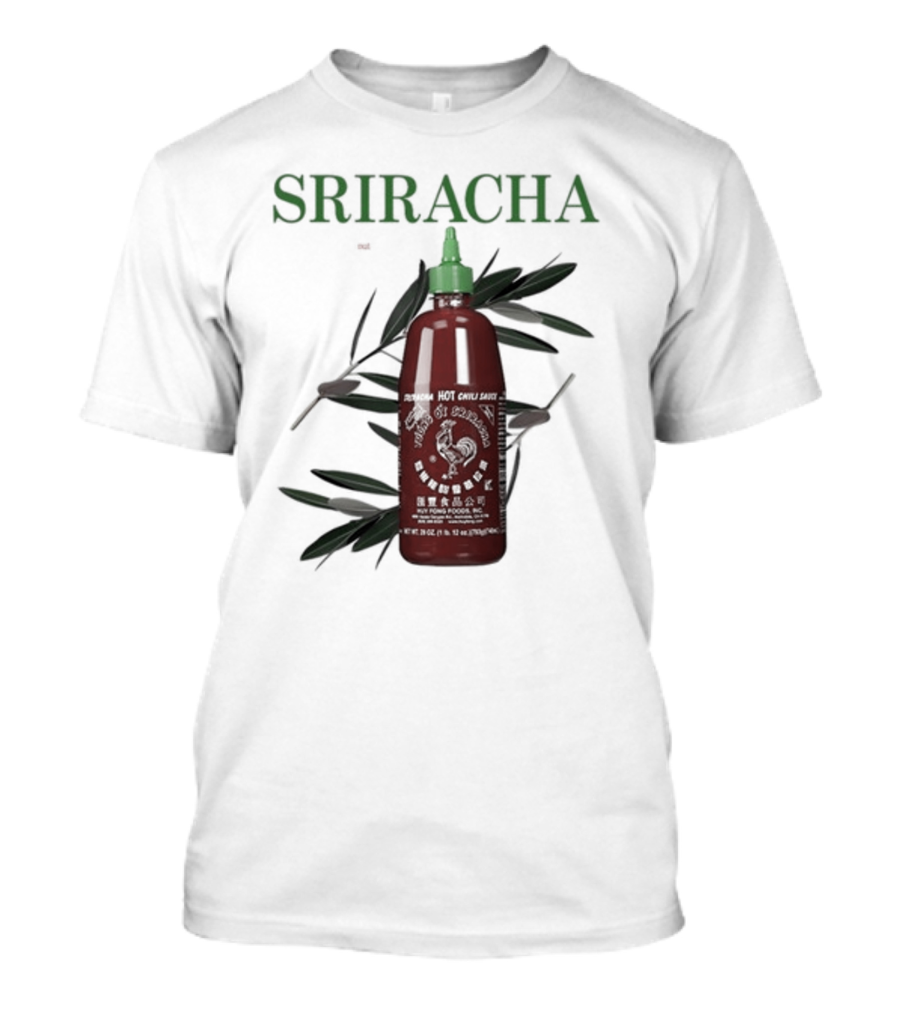 Sriracha You Can Pretty Much Put It On Everything Middleclassfancy Hot Chili Sauce Bottle T-Shirt