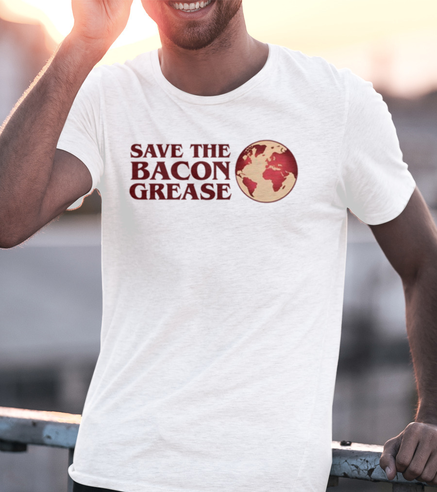 SAVE THE BACON GREASE EARTH MAP T-Shirt