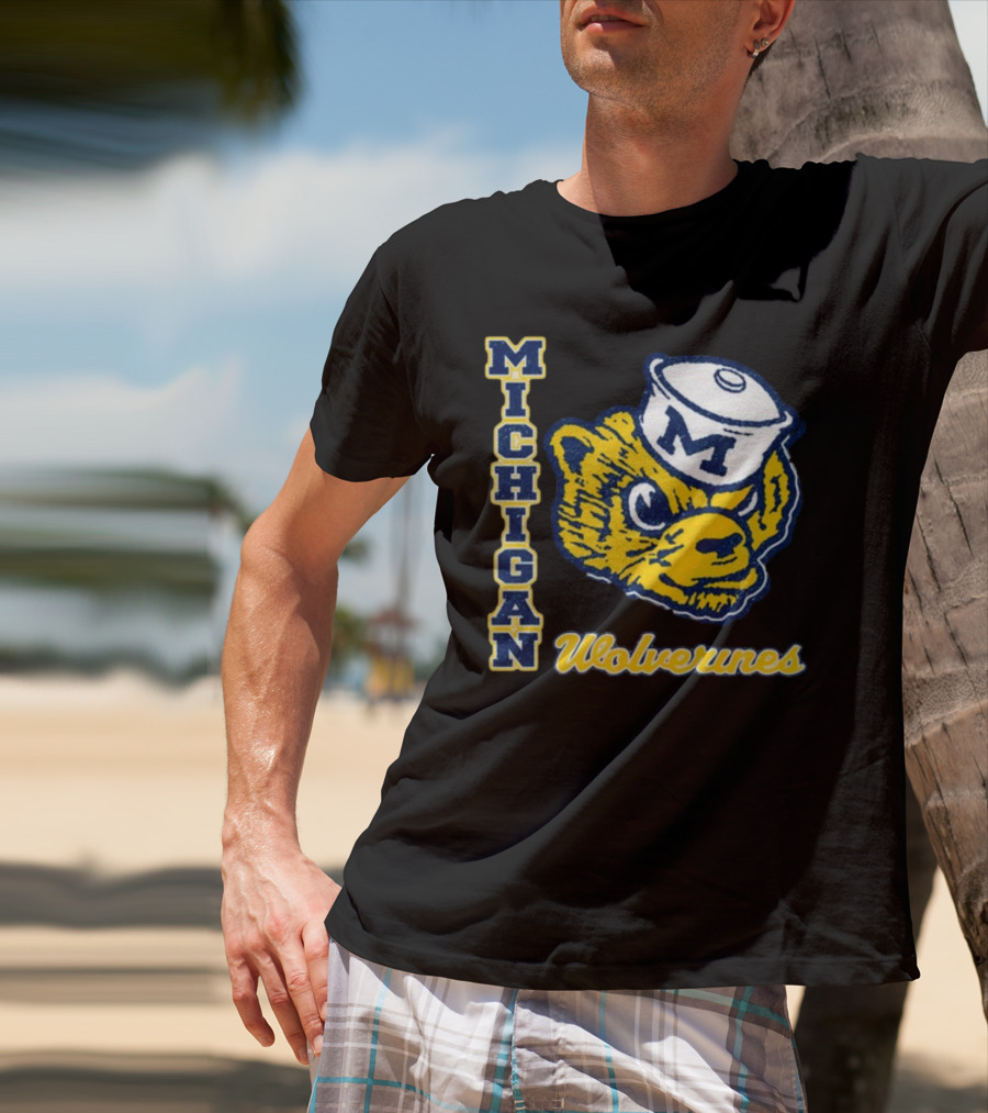 Michigan Wolverines Vintage Sailor Bear Logo '47 Phase Out Throwback Franklin T-Shirt